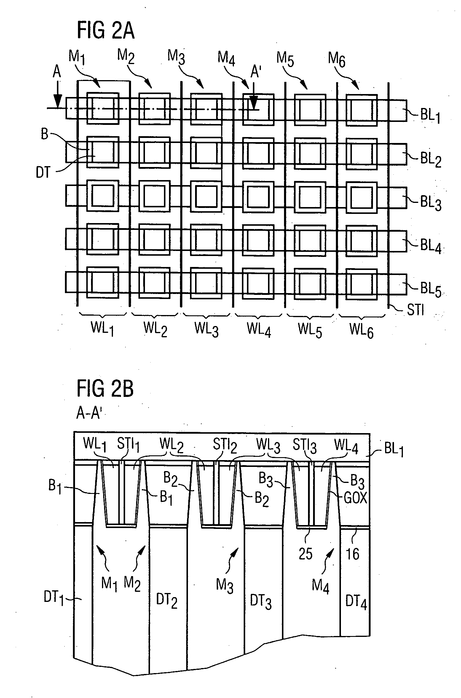 DRAM memory with vertically arranged selection transistors