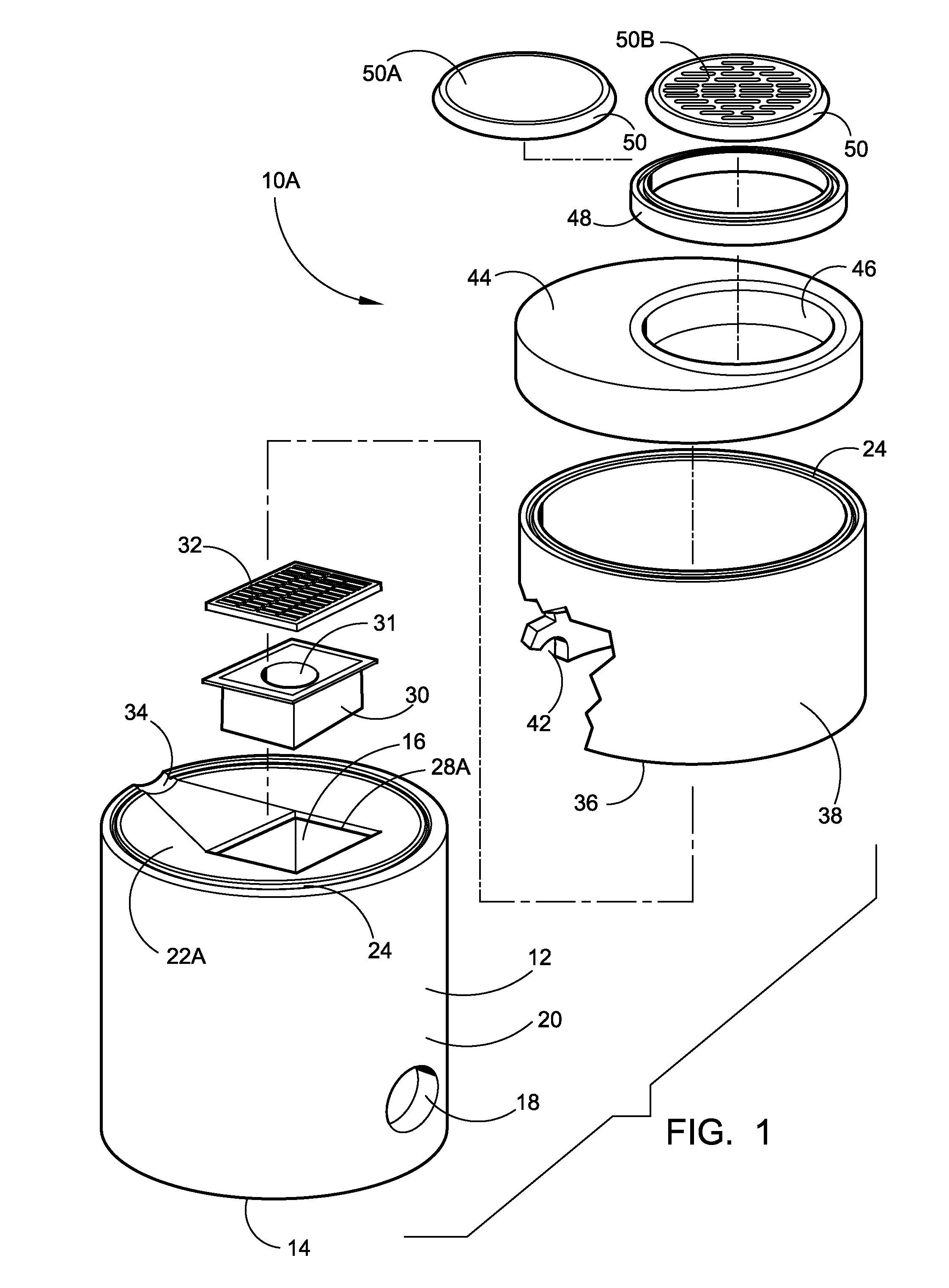 Integrated below-ground vault with a filtered catch basin