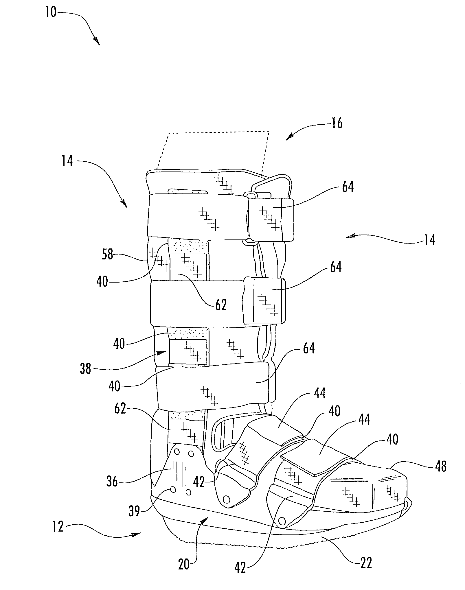 Walking boot for diabetic and other patients