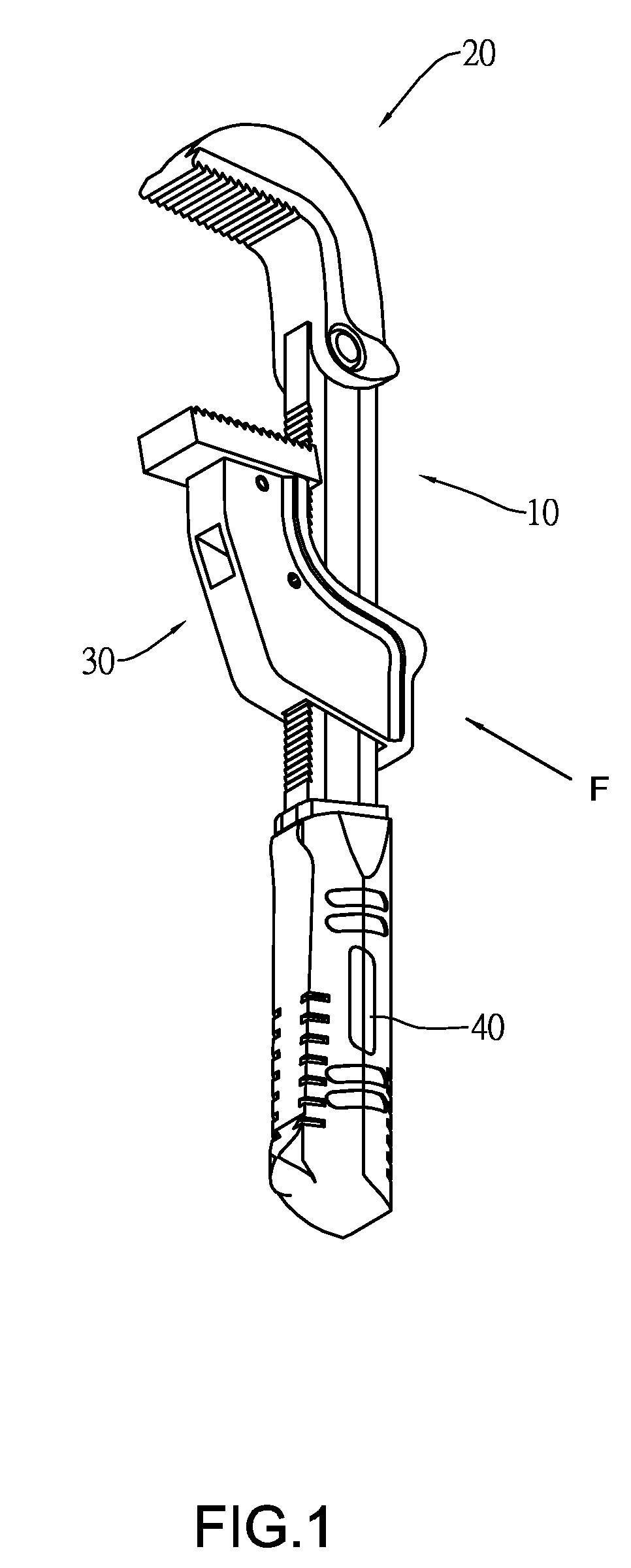 Jaw pipe wrench with resilient member