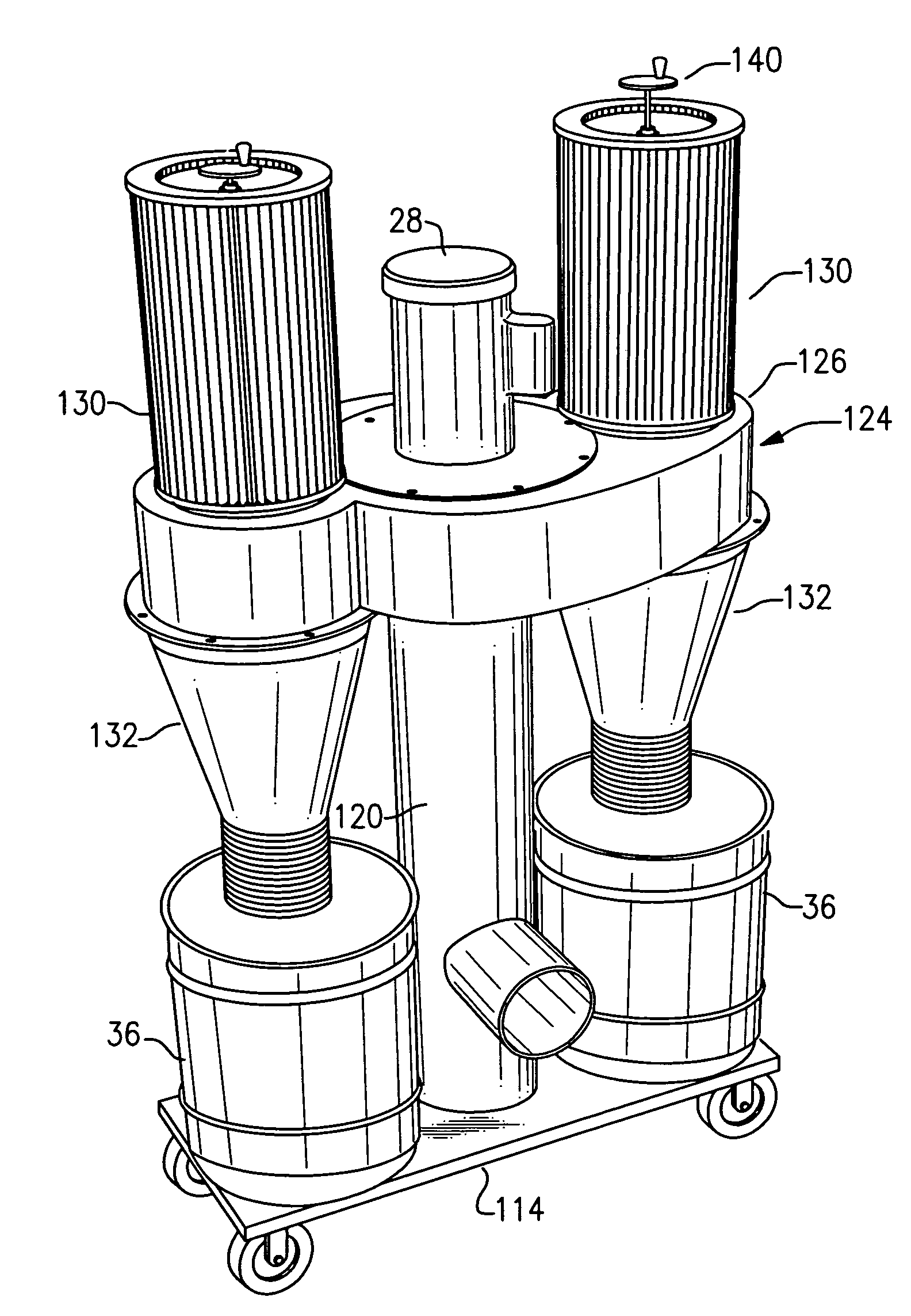 Portable cyclonic dust collection system