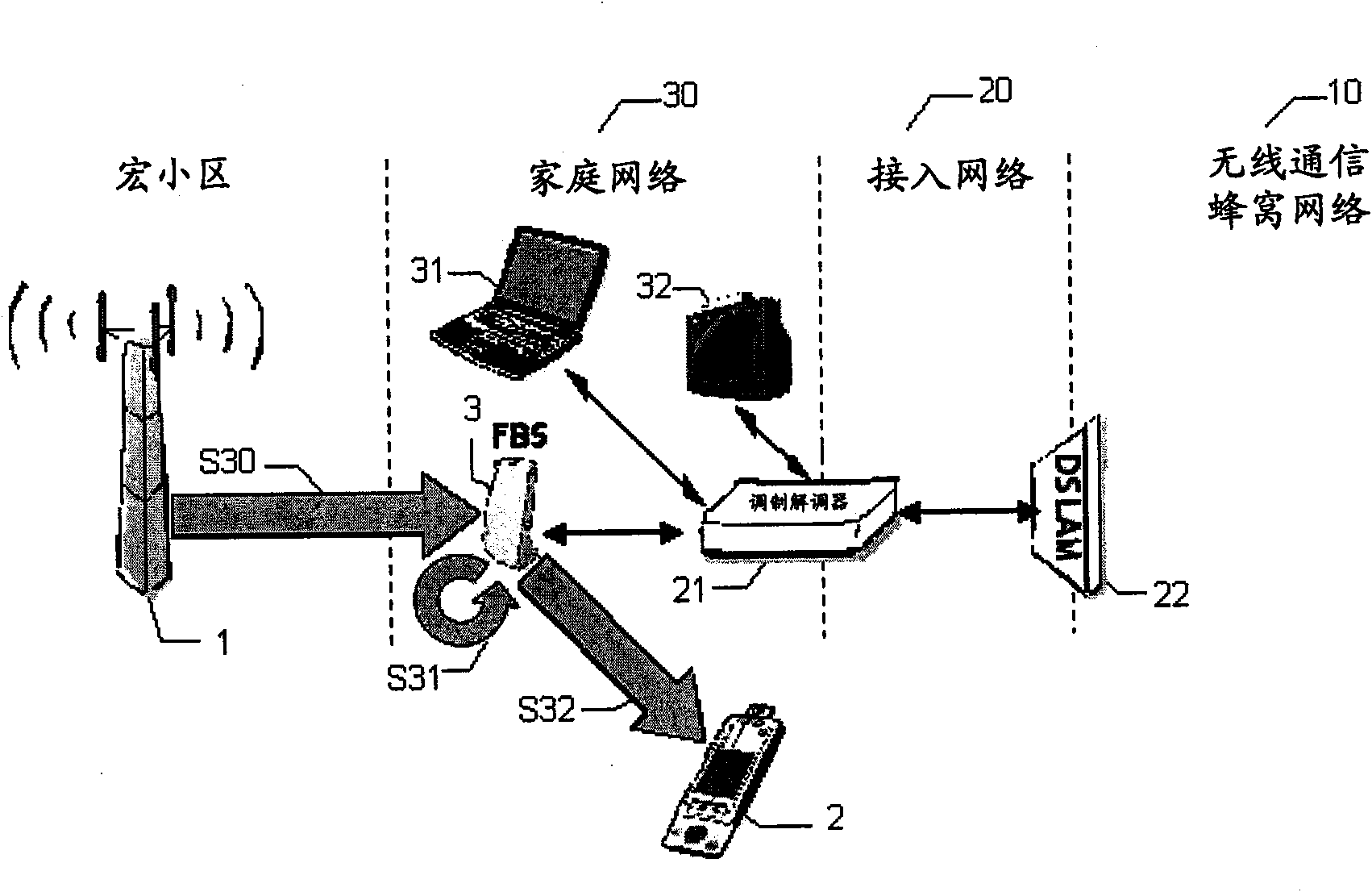 Method for transmitting broadcast services in a radiocommunication cellular network through a femto base station, as well as corresponding femto base station