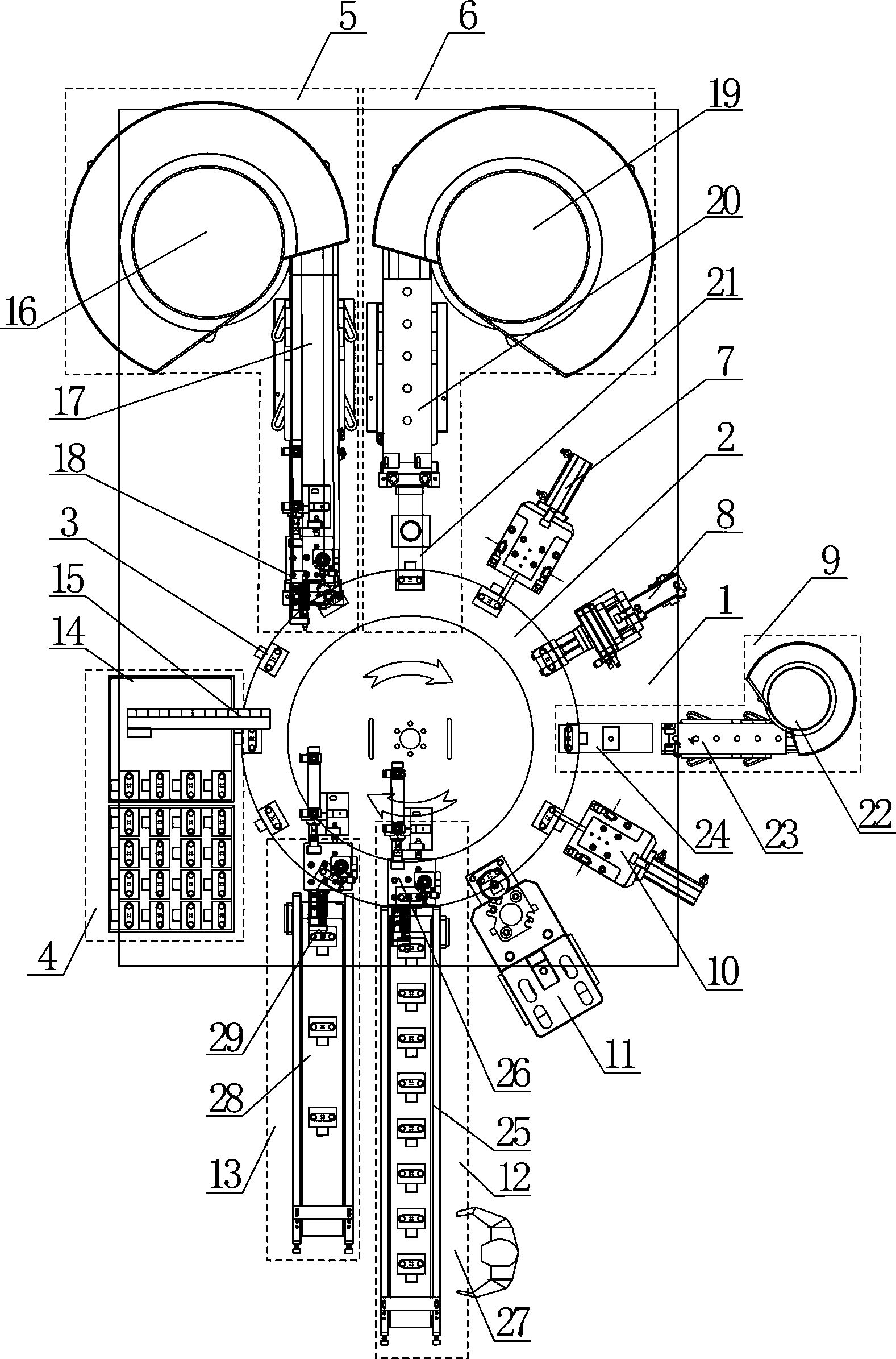 Automatic assembling machine of electromagnetic coil assembly of regulator