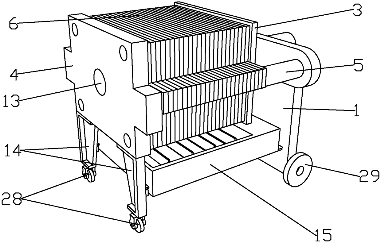 A garbage compression liquid filter