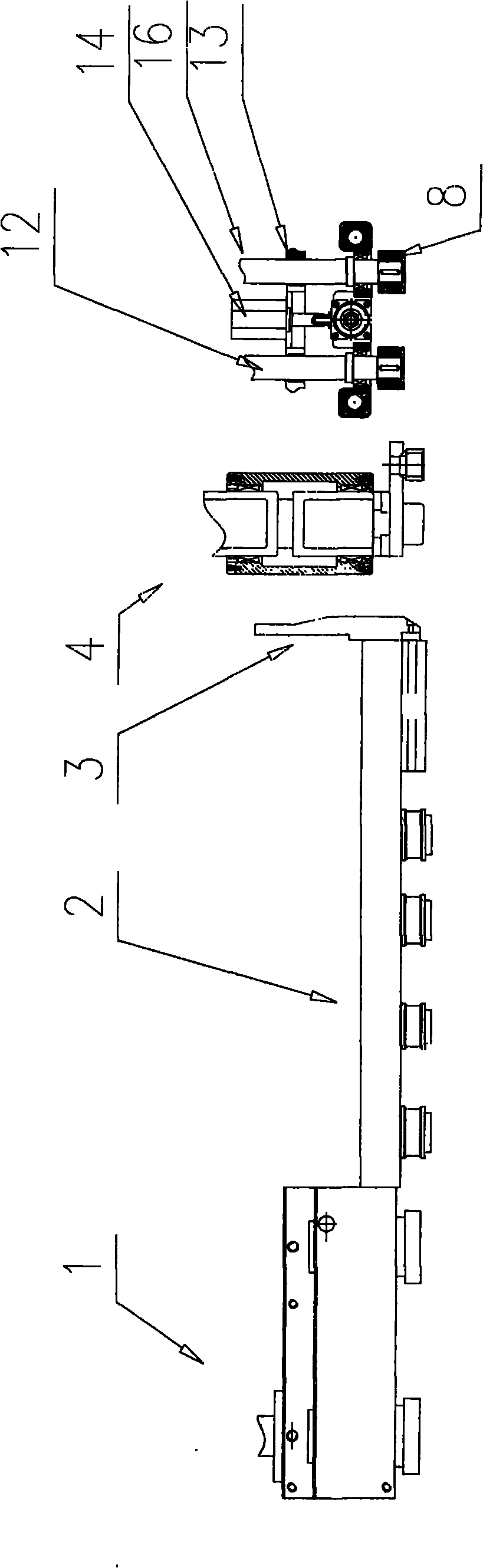 Back conveying and bending mechanism of reinforcing steel bar automatic bending machine