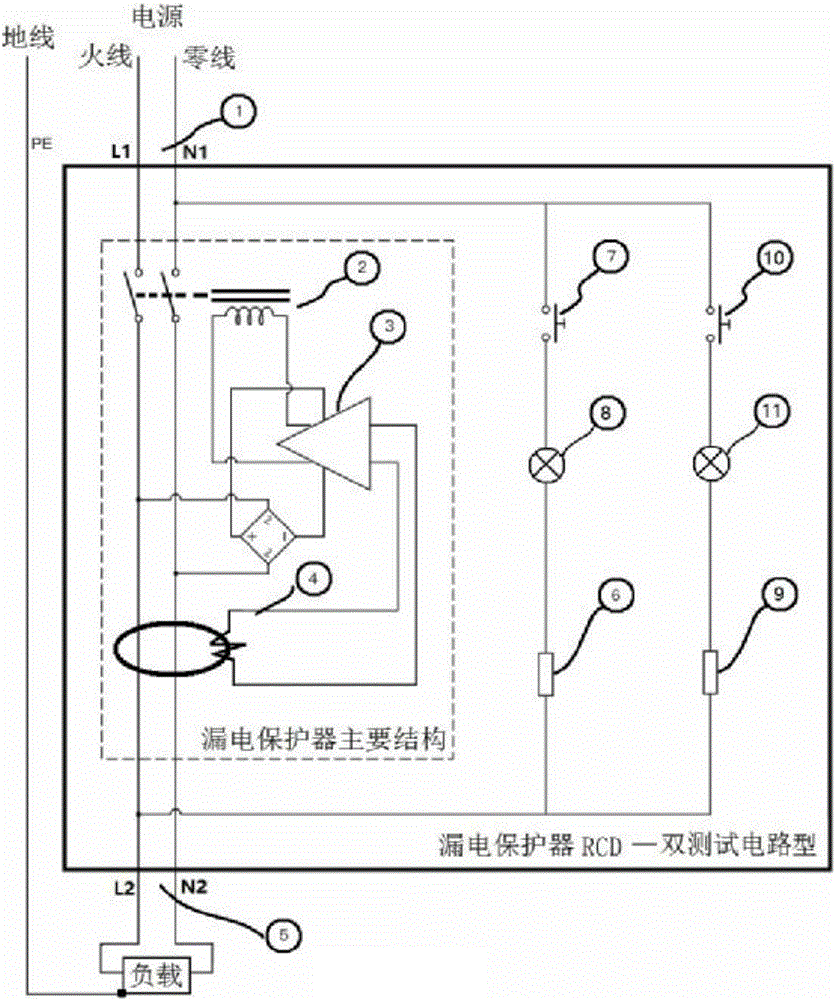 Method and circuit for testing instantaneous currents of electric leakage protectors