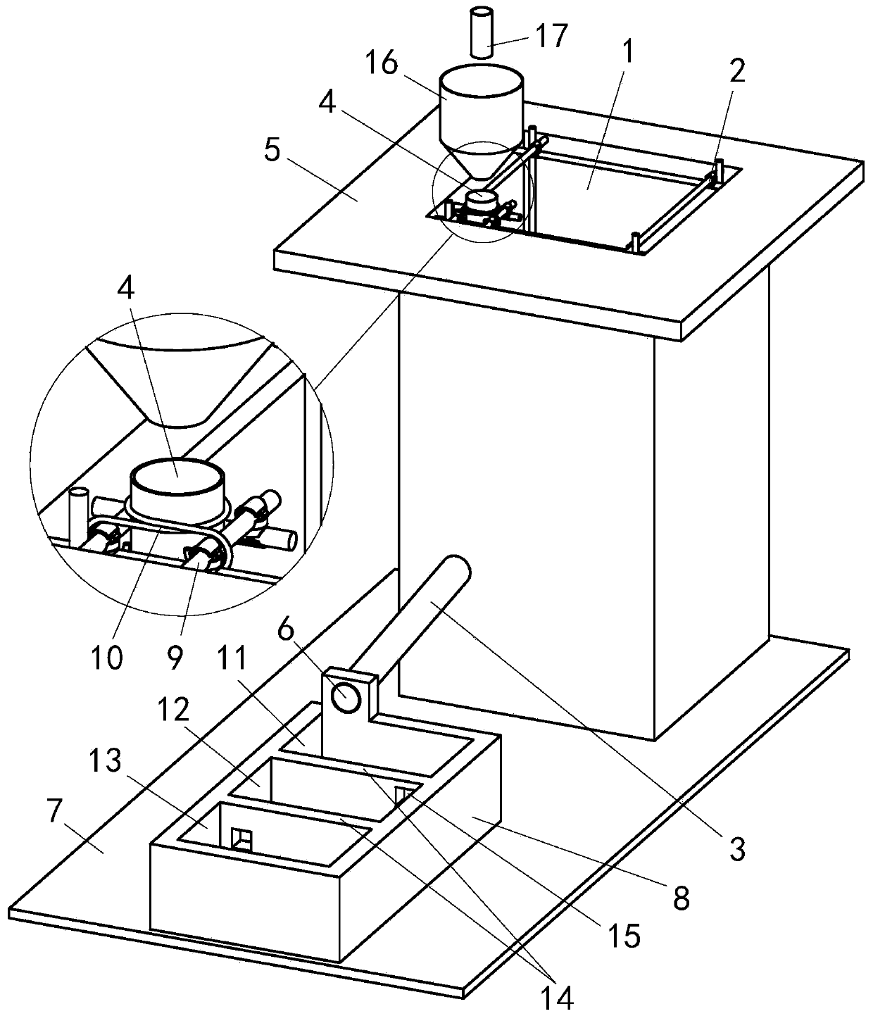 Method and device for recycling pump washing water in floor construction