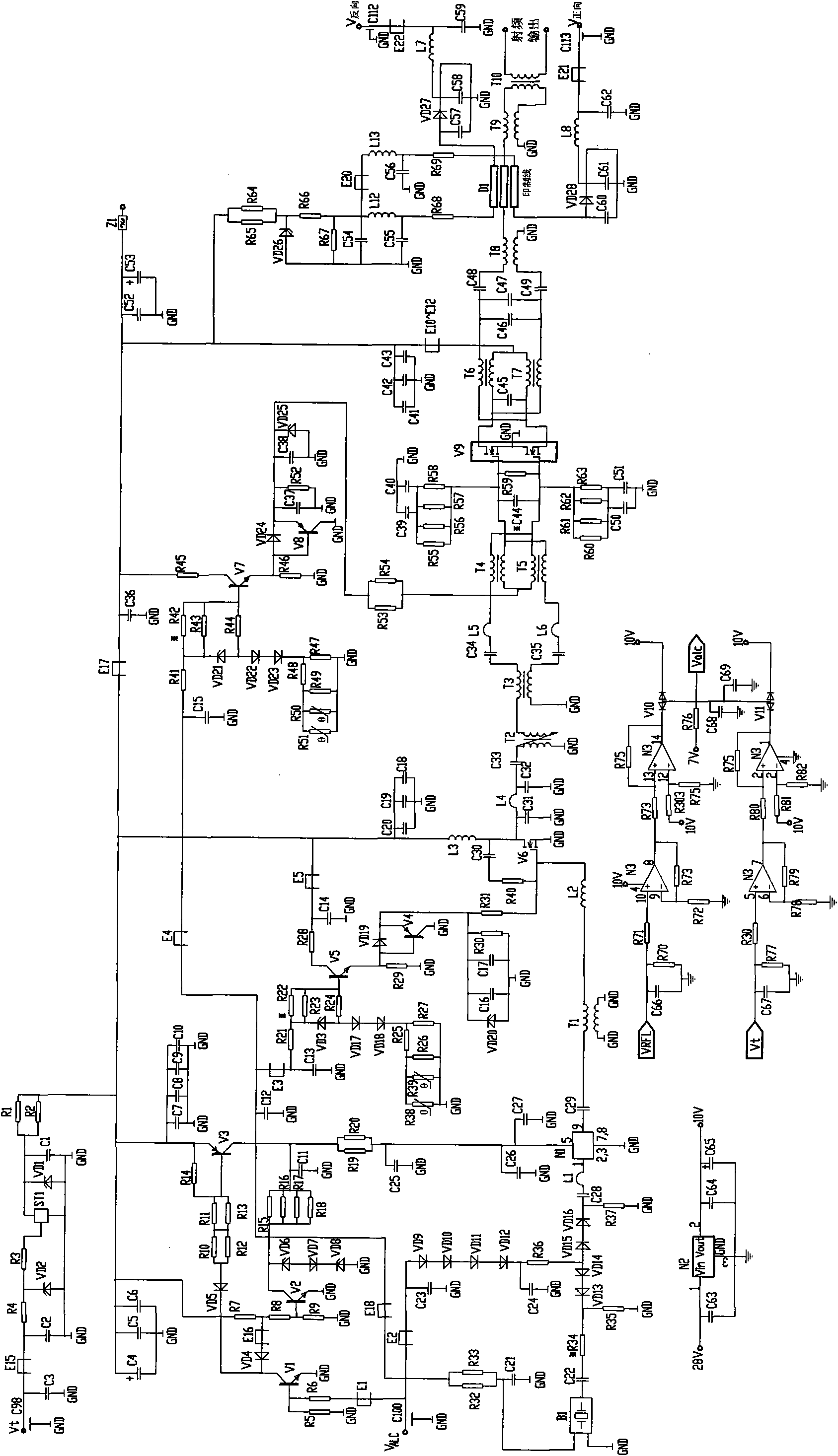 Power amplifier of physiotherapeutic instrument