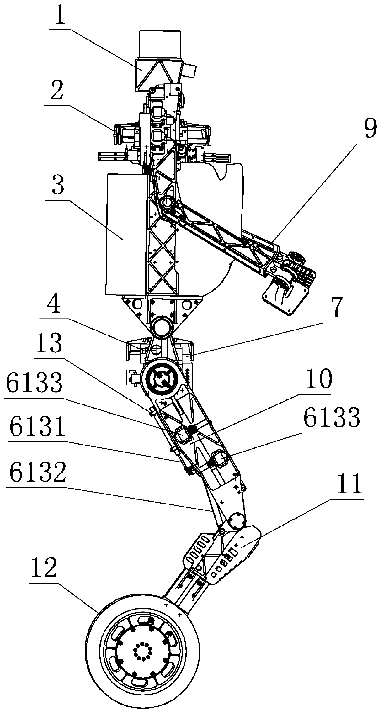 Wheel leg type humanoid robot with internal oil flowing