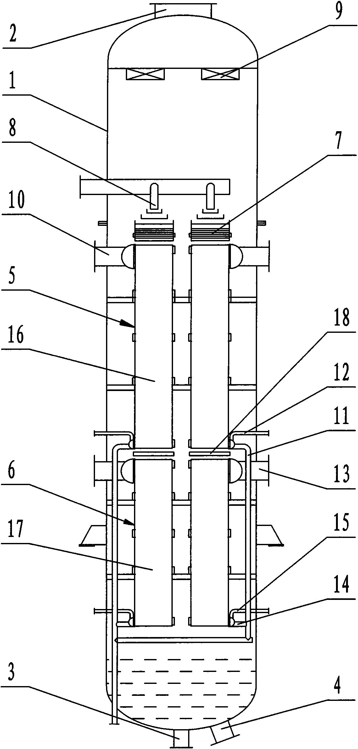 Plate-type falling film evaporator