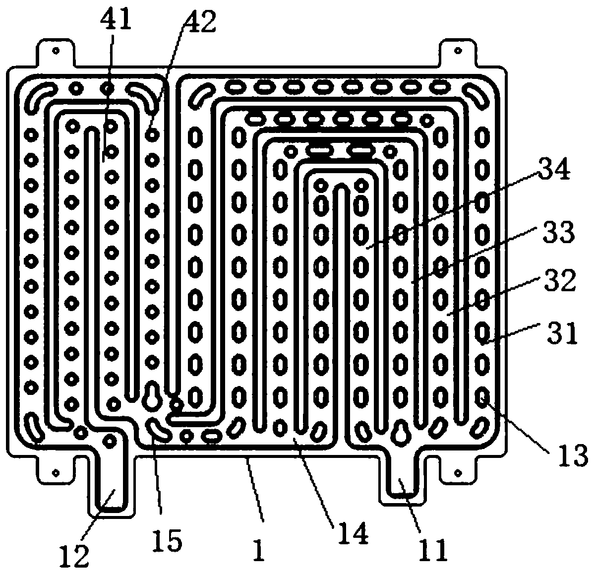 A water-cooled plate and a water-cooled battery