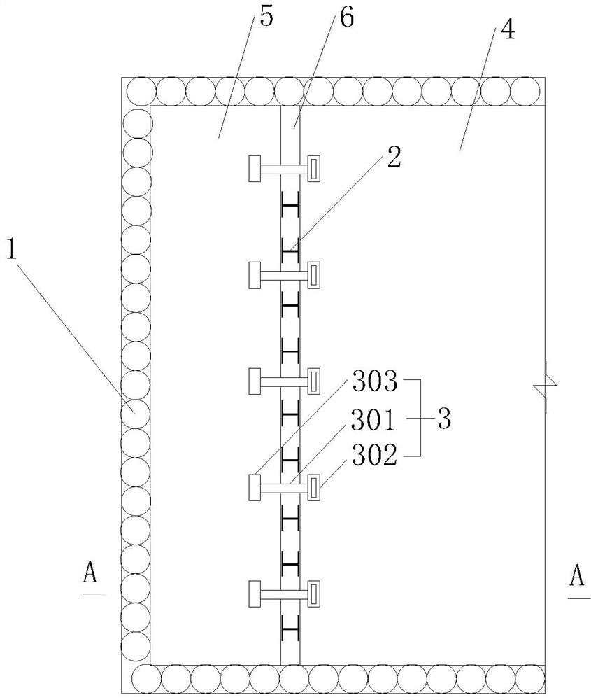 Force-transmitting structure and its construction method of post-cast belt on foundation pit floor