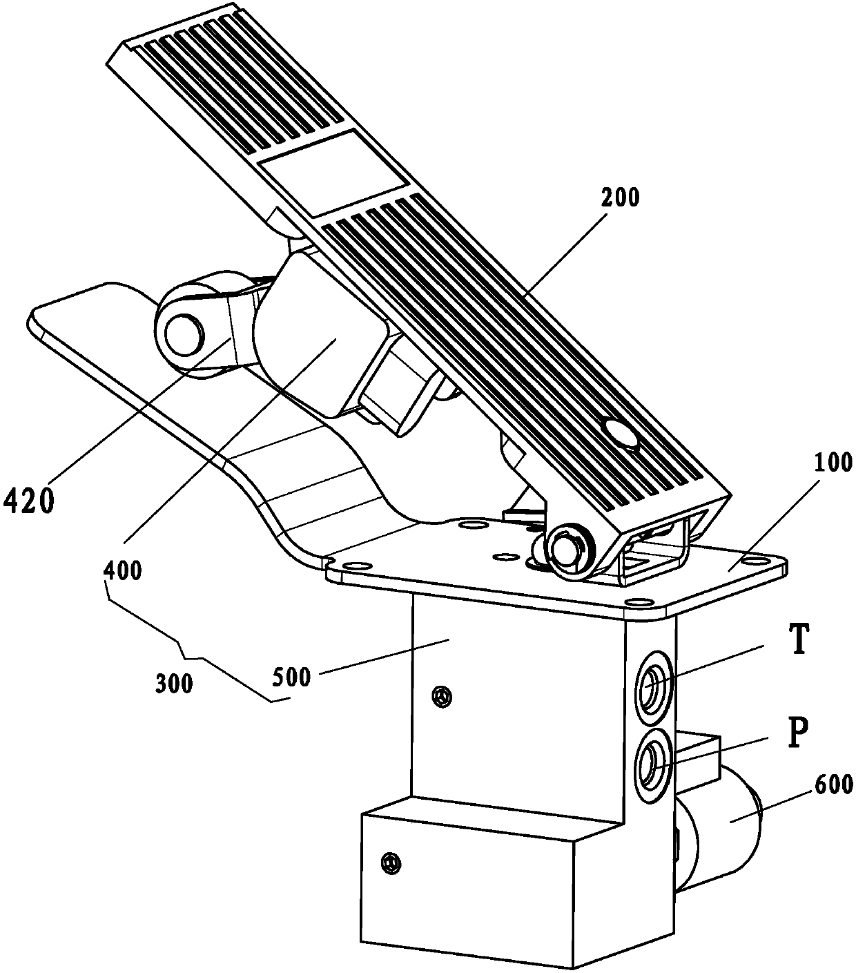 Walking control pedal assembly