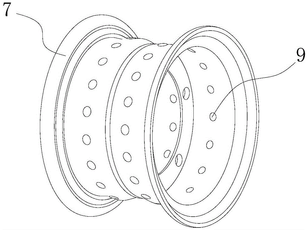 Solid-tire-and-rim composite structure