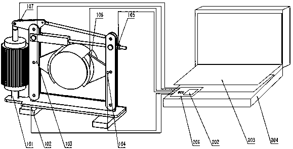 A brake friction performance detection device and friction coefficient calculation method