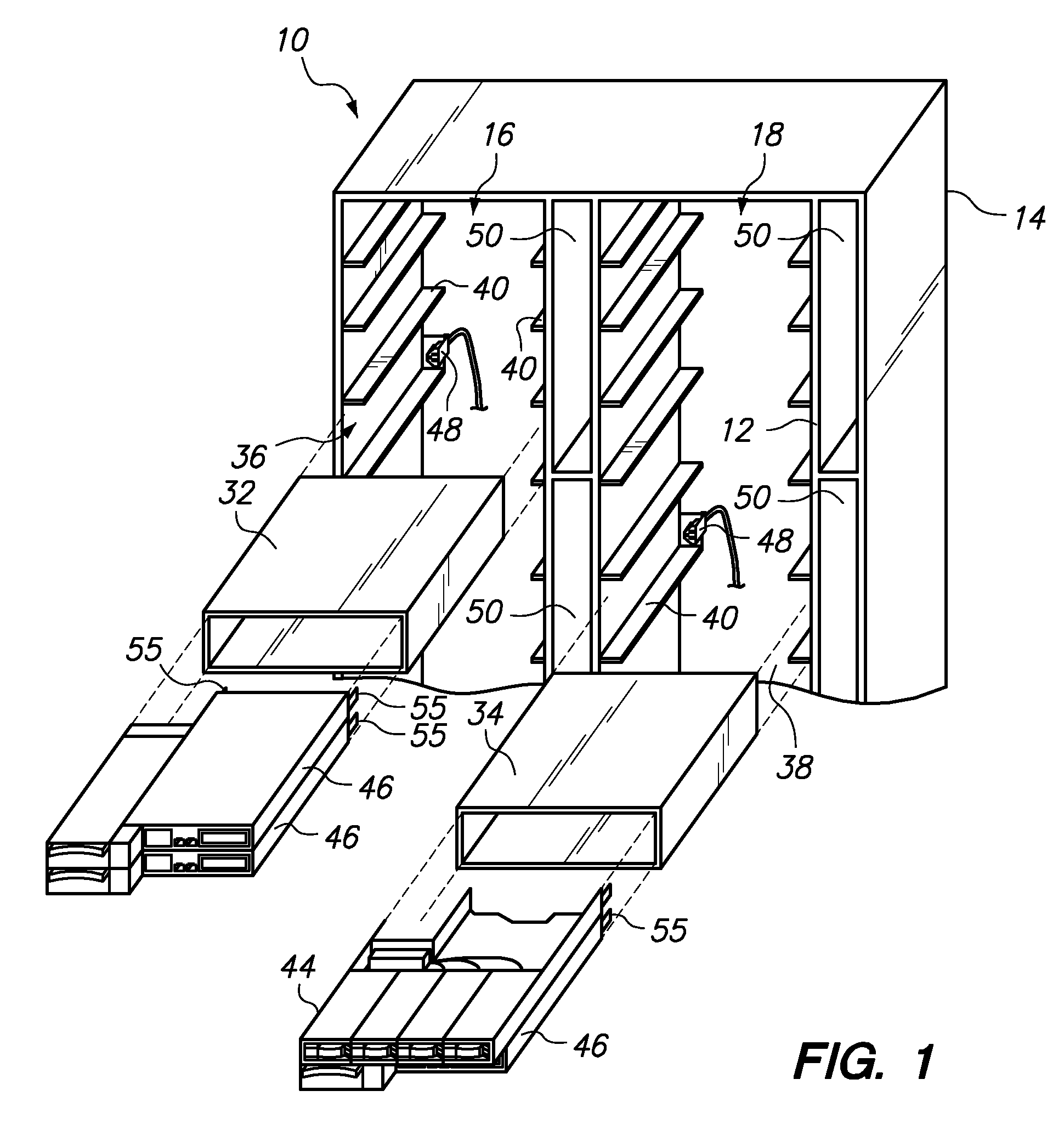 Variable position dampers for controlling air flow to multiple modules in a common chassis