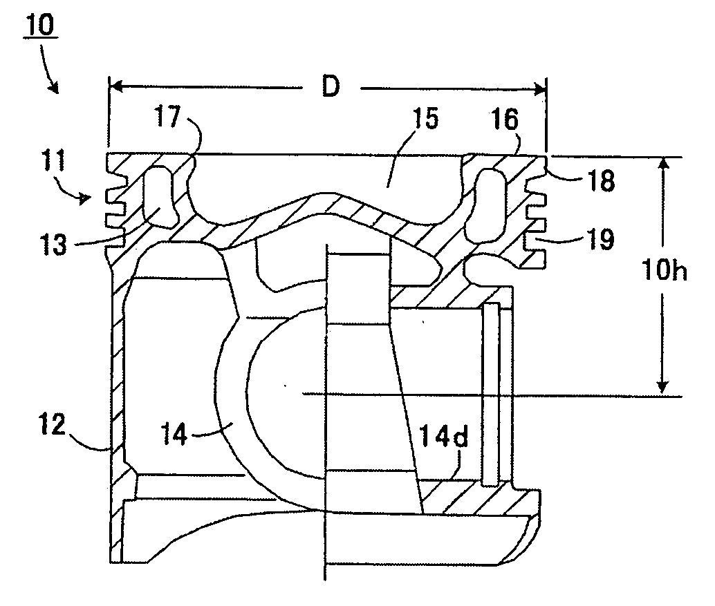 Internal engine piston and its production method