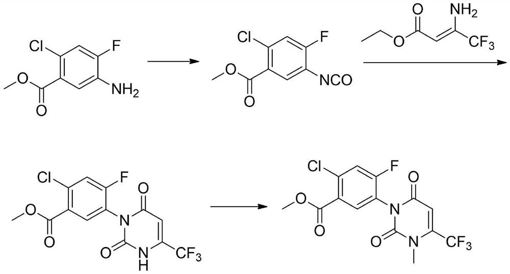 Preparation method of saflufenacil intermediate