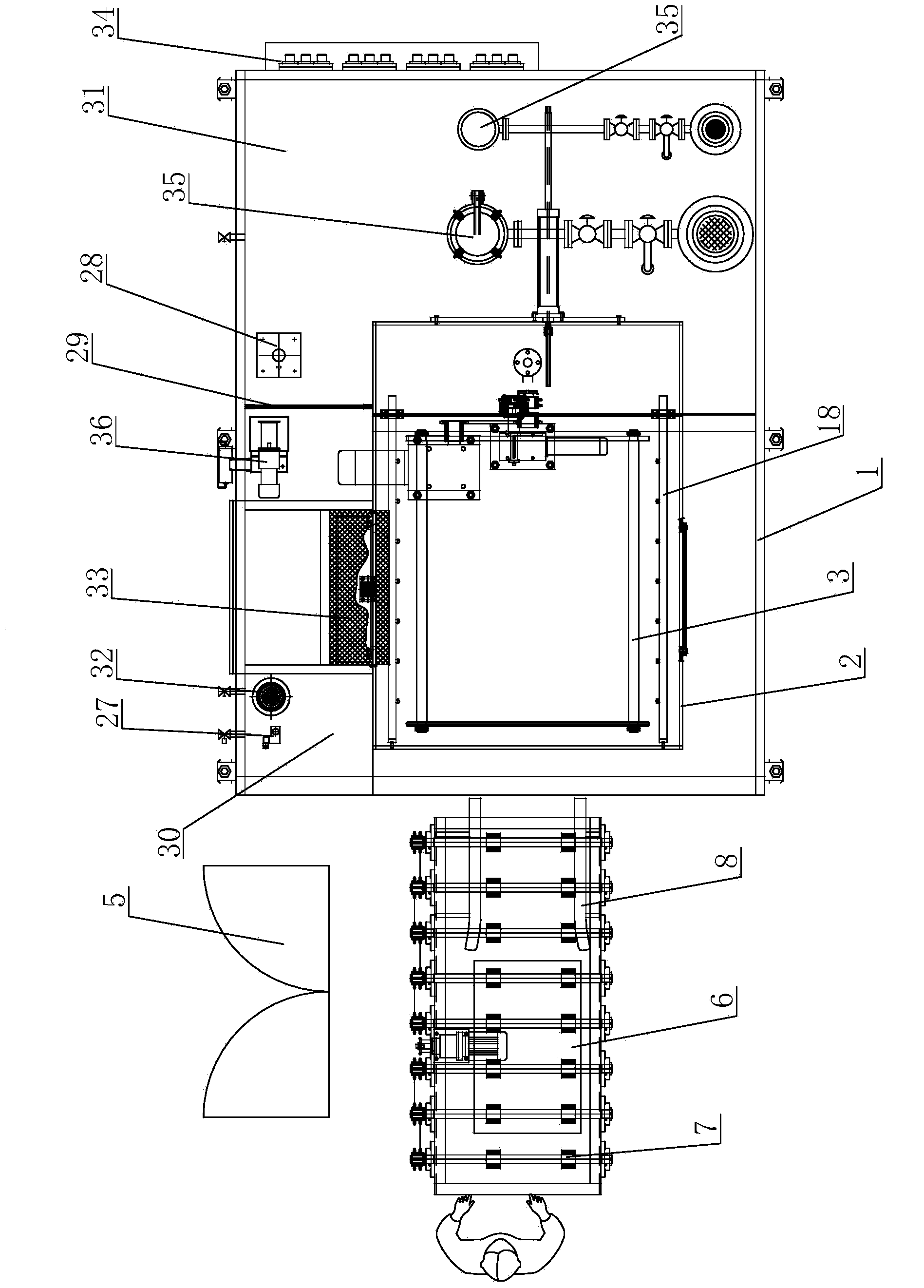 Surge-type special cylinder cleaning machine