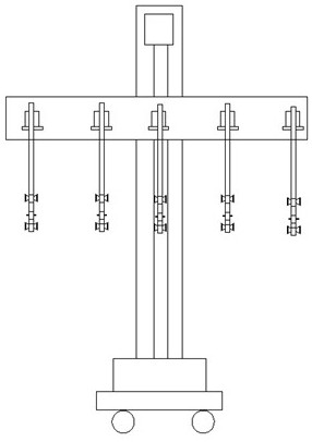 Pneumatic pollination control device for large row ratio hybrid rice seed production