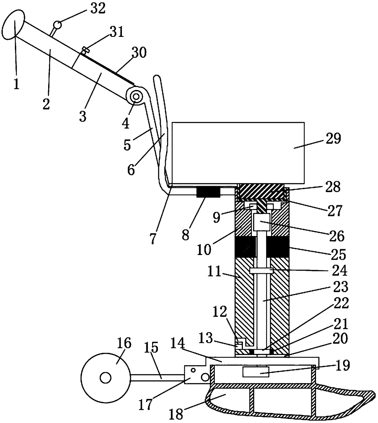 Efficient handheld concrete vibrating and leveling machine