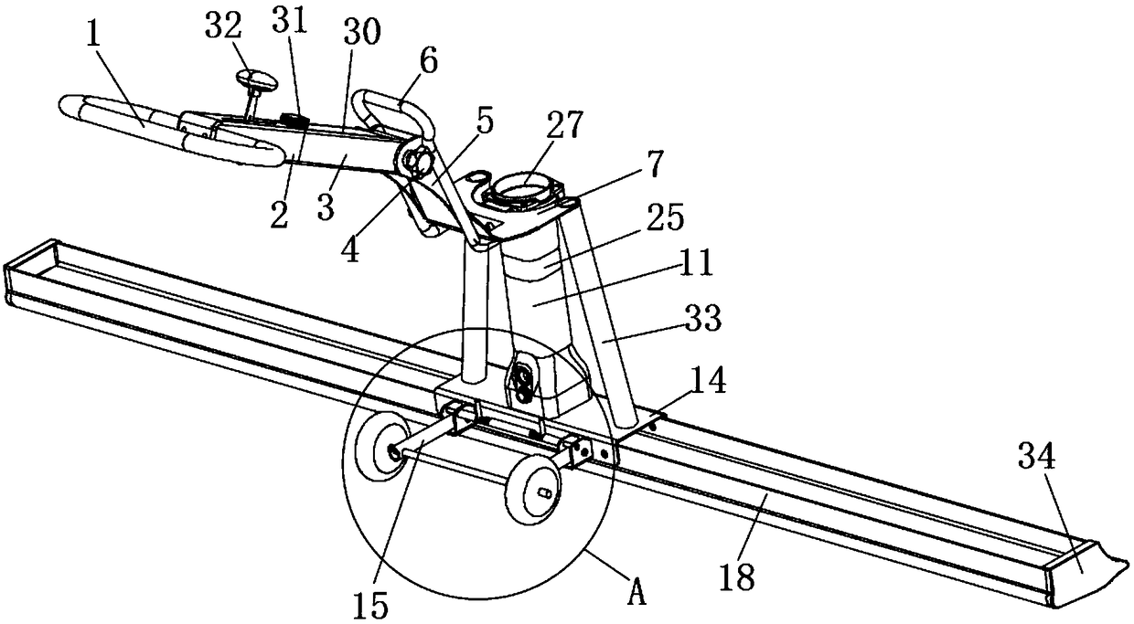 Efficient handheld concrete vibrating and leveling machine