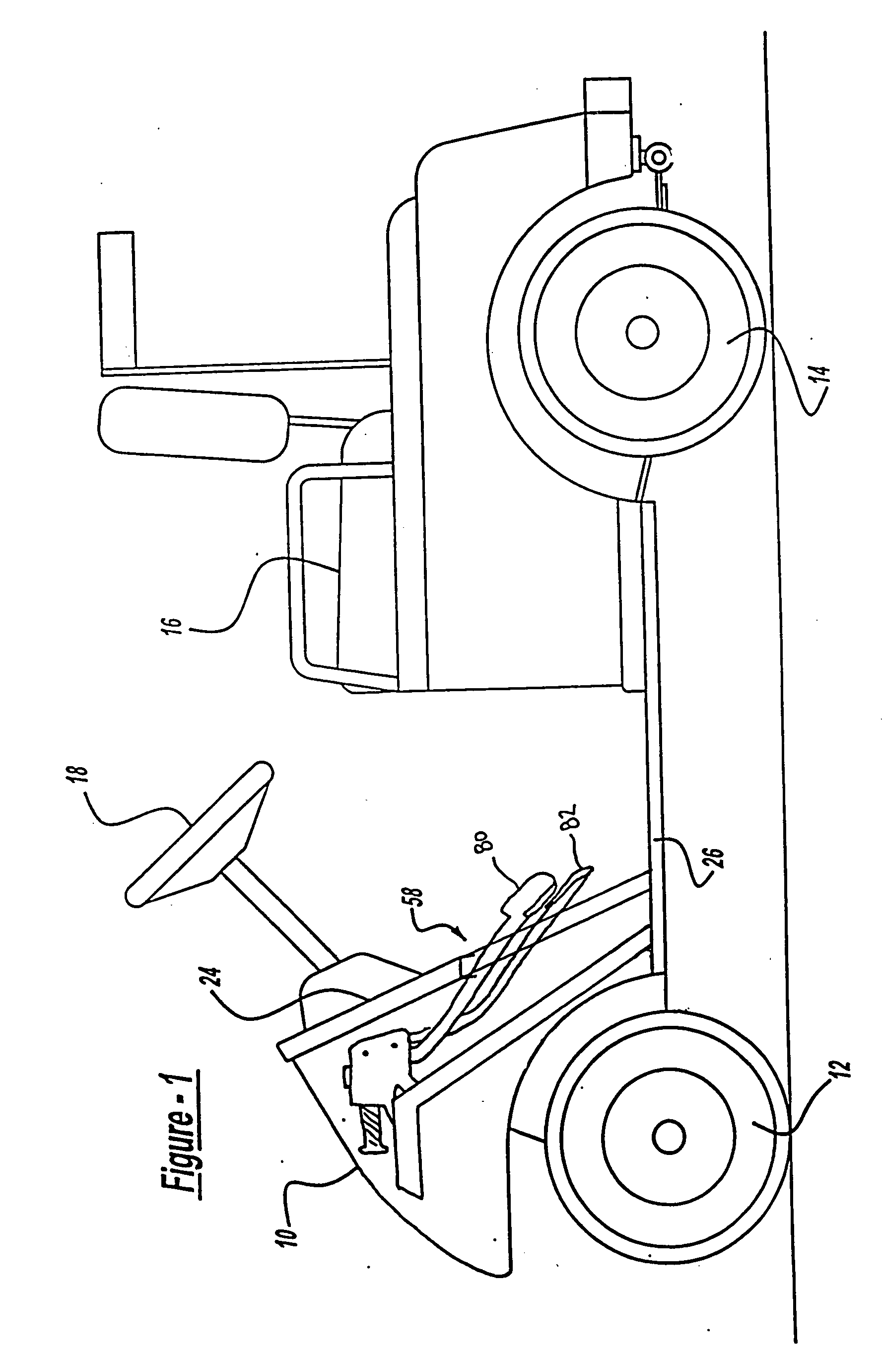 Golf car having disk brakes and flexible brake lines