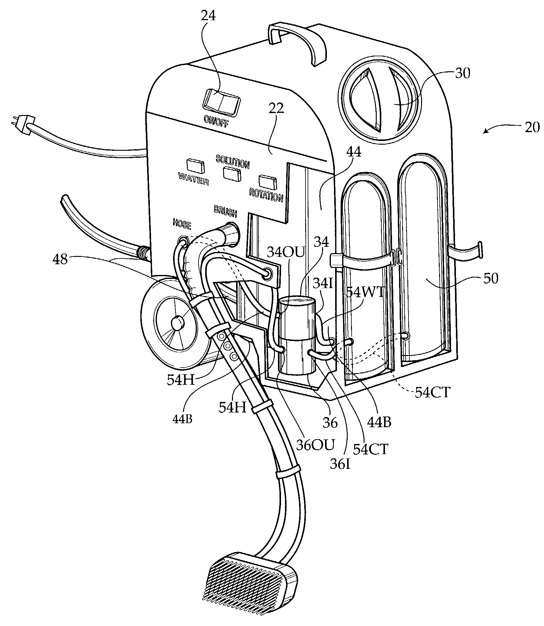 Portable rotary brush cleaning device