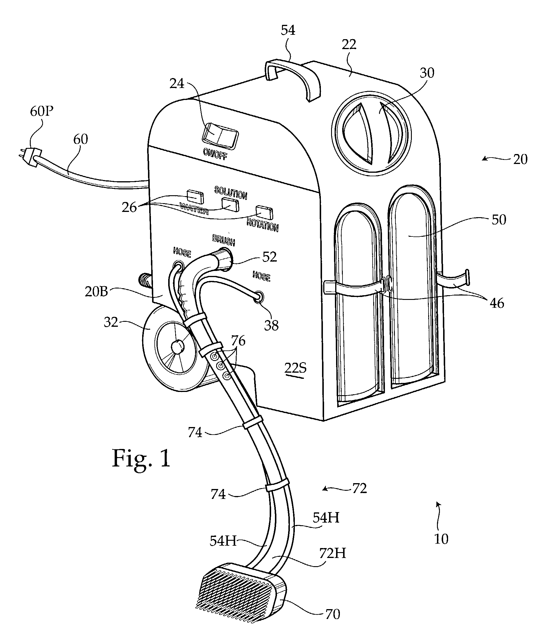 Portable rotary brush cleaning device