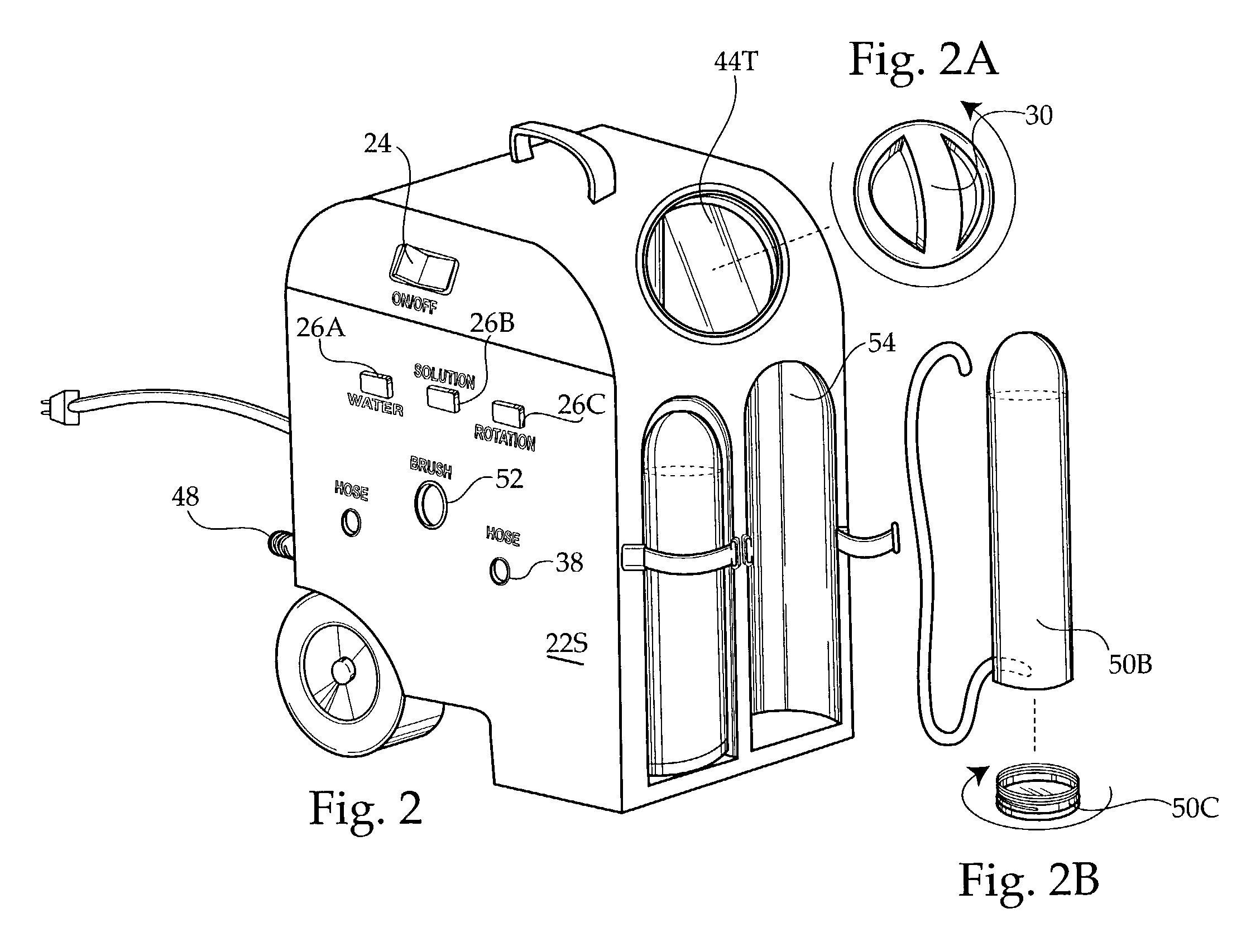 Portable rotary brush cleaning device