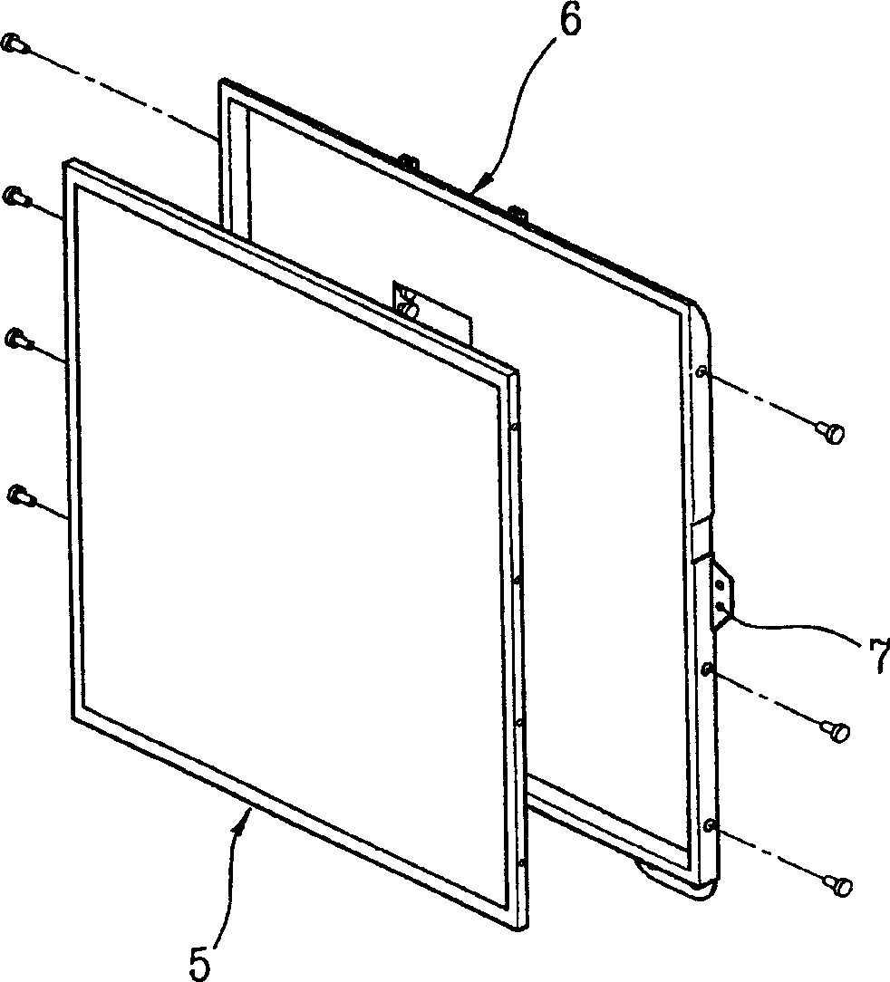 Touchscreen panel mounting assembly for LCD monitor