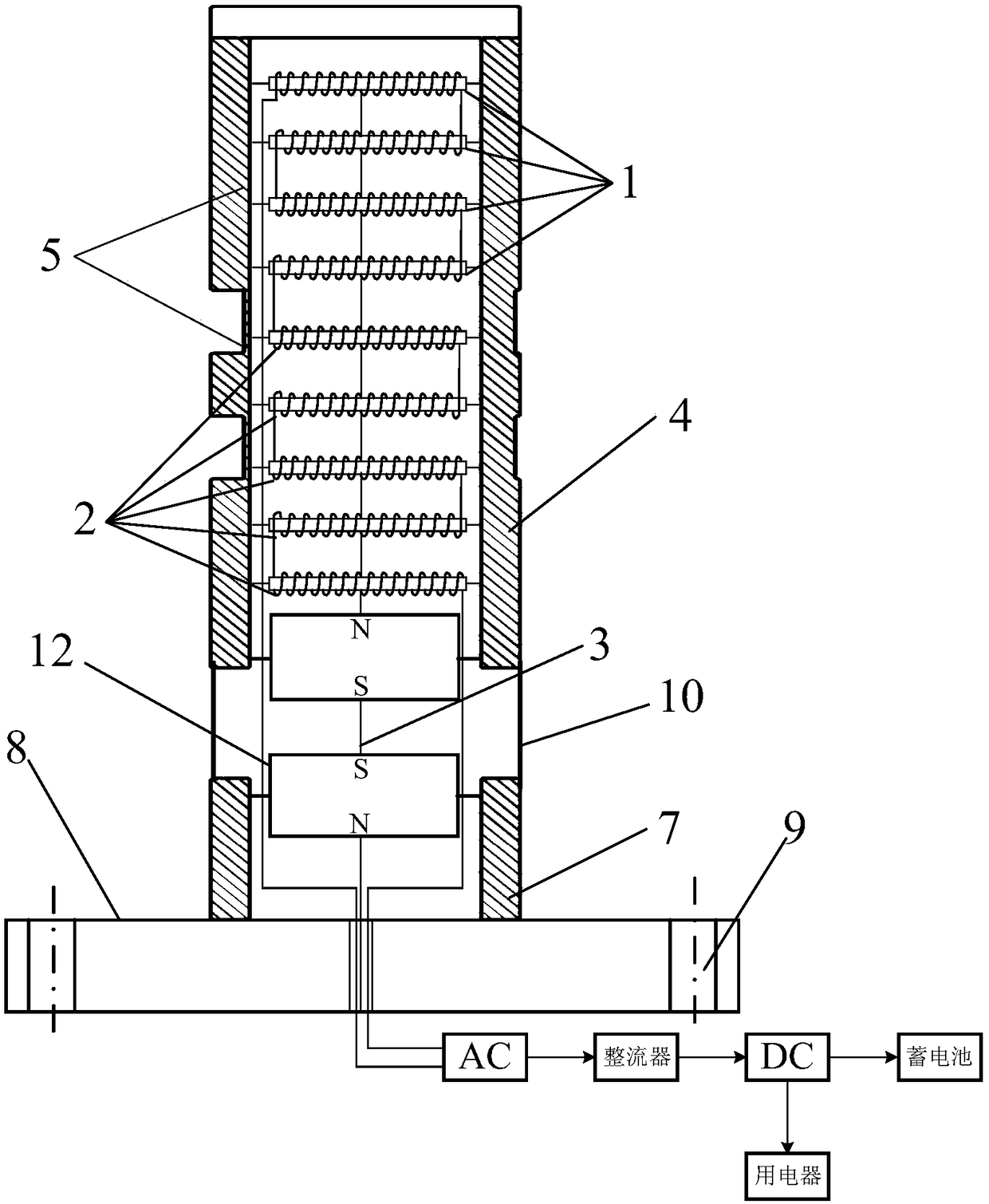 Water flow direction fixing pipeline hydroelectric module and system and power generation method