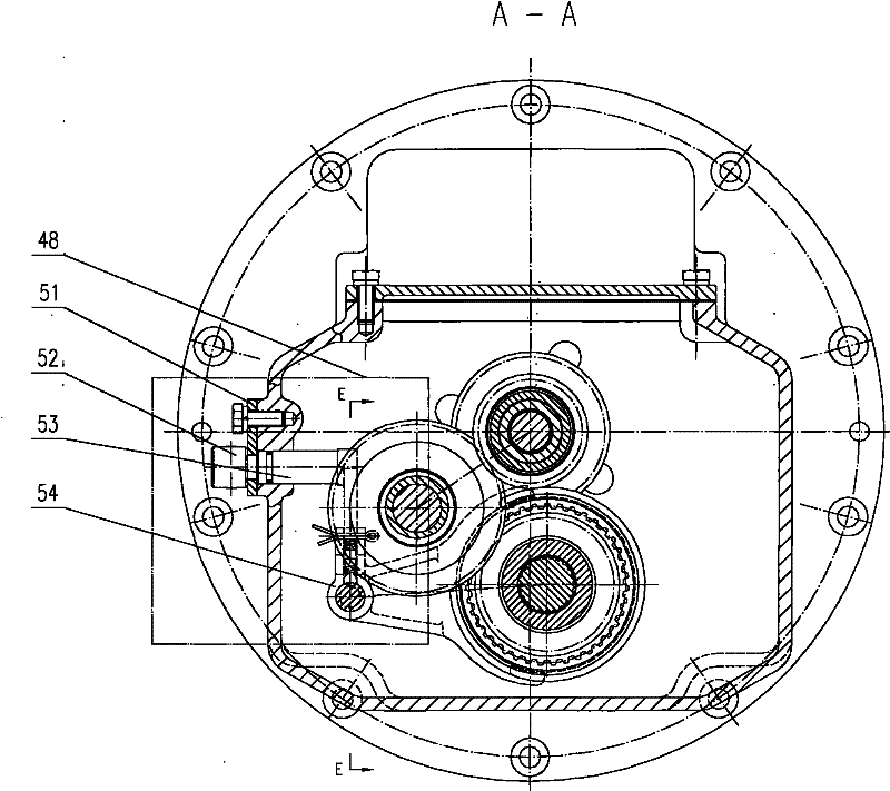 Transmission box for medium power wheeled tractor