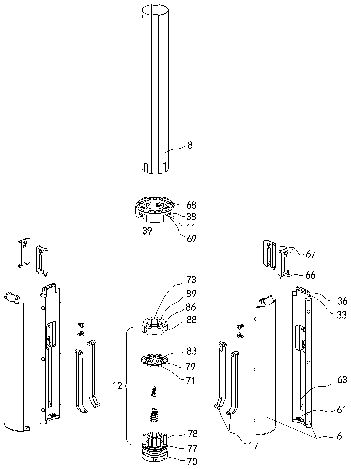 Quadripod mechanism convenient to open and close, multipurpose clamping device and integrated selfie stick