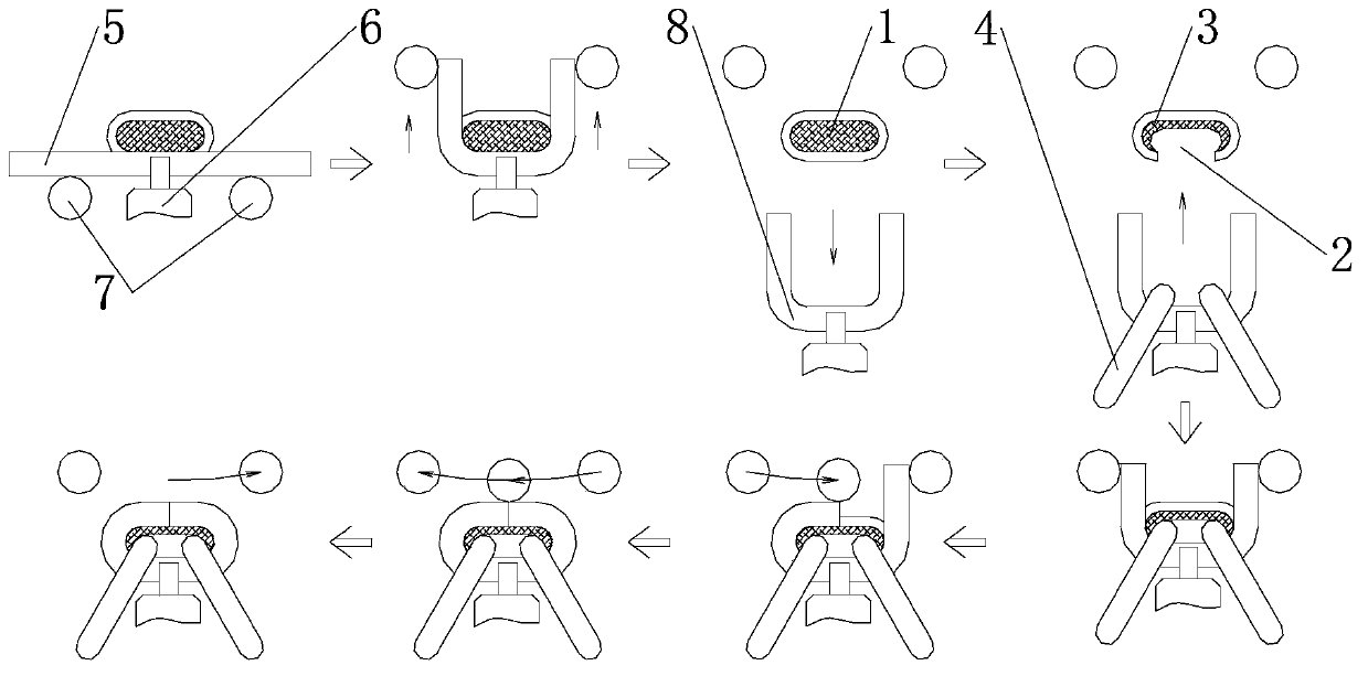 Compact-chain connecting method by once positioning, bending and molding