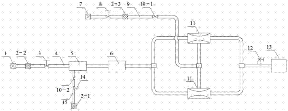 Jet flow self-absorption foaming agent parallel foaming system