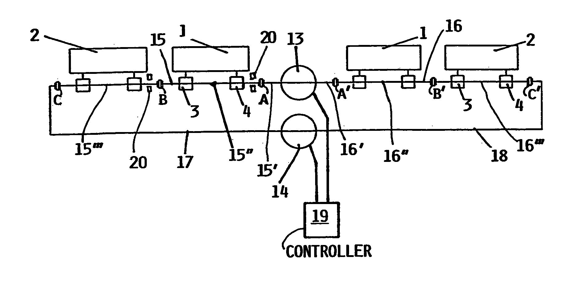 Aircraft flap or slat drive system with redundant drives and shaft drive lines