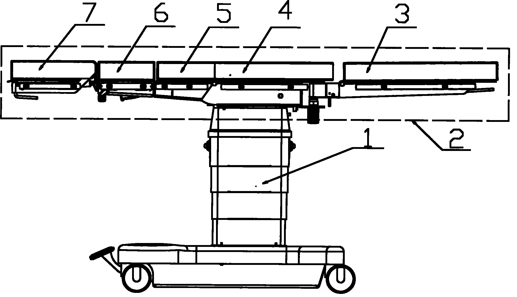 Operating bed body structure