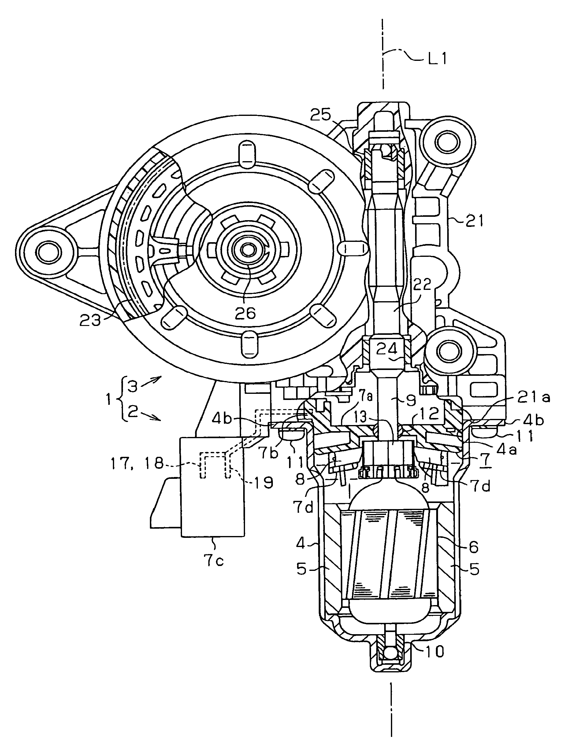 Motor and brush holder thereof