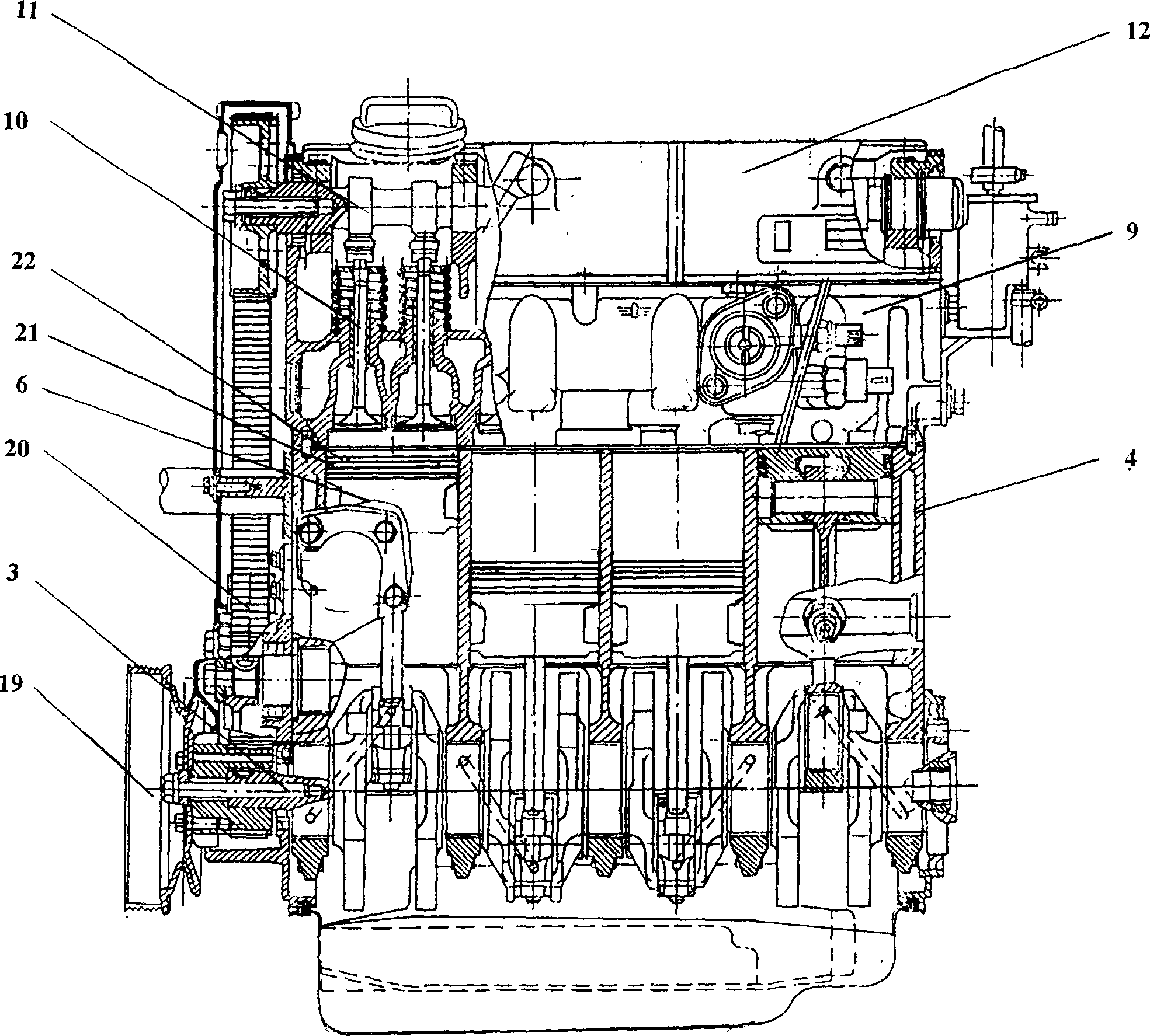 Combined piston gas ring internal combustion engine