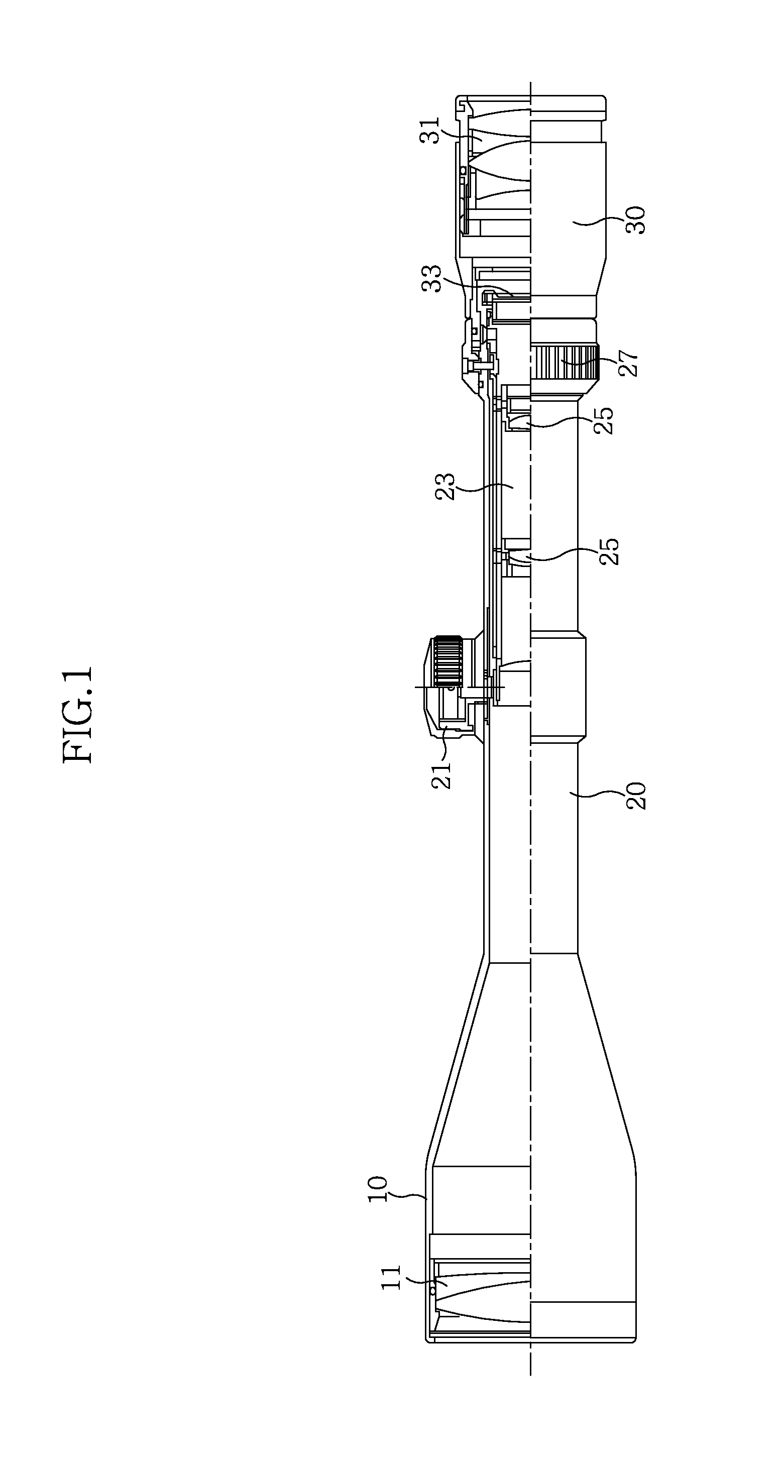 Variable magnification device and telescopic sight using the same