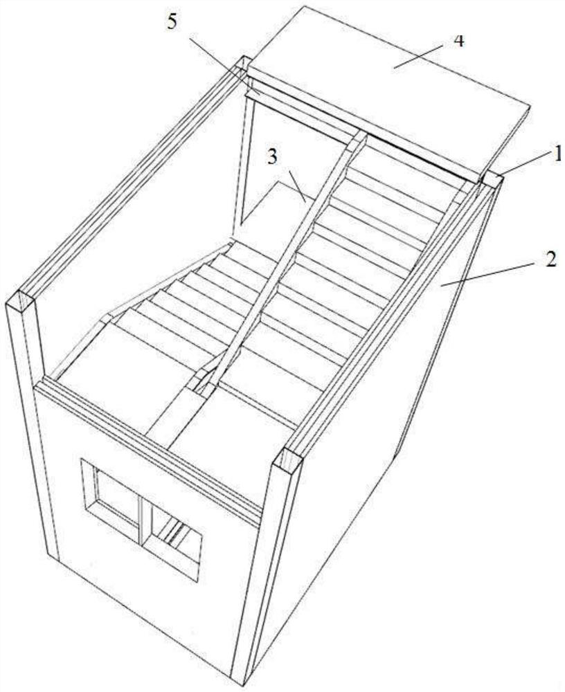 Quickly-assembled concrete-filled steel tube laminated shear wall staircase and installation method