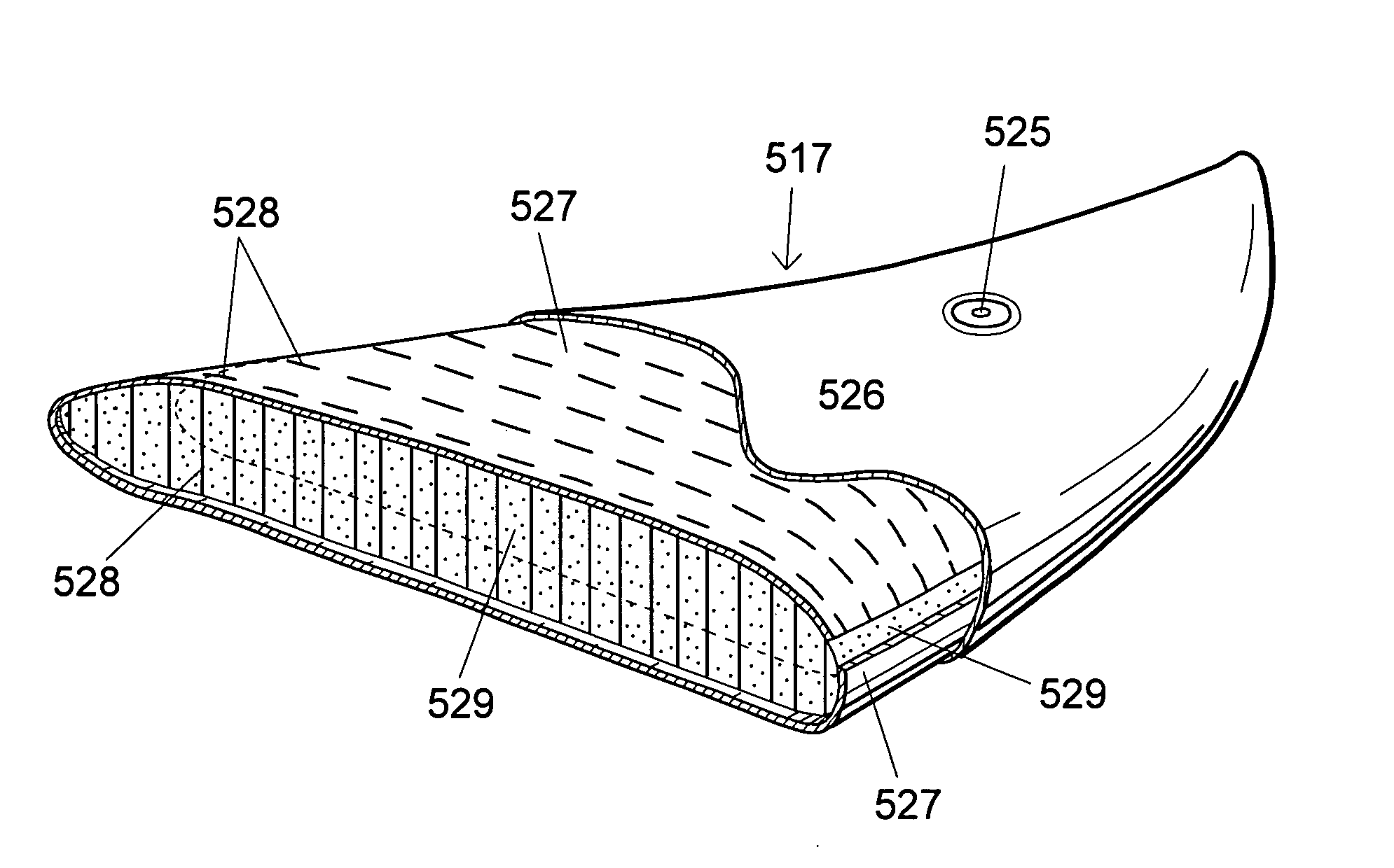 Shaped inflatable water sports board