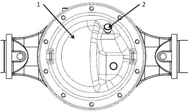 A rear axle housing assembly of an automobile