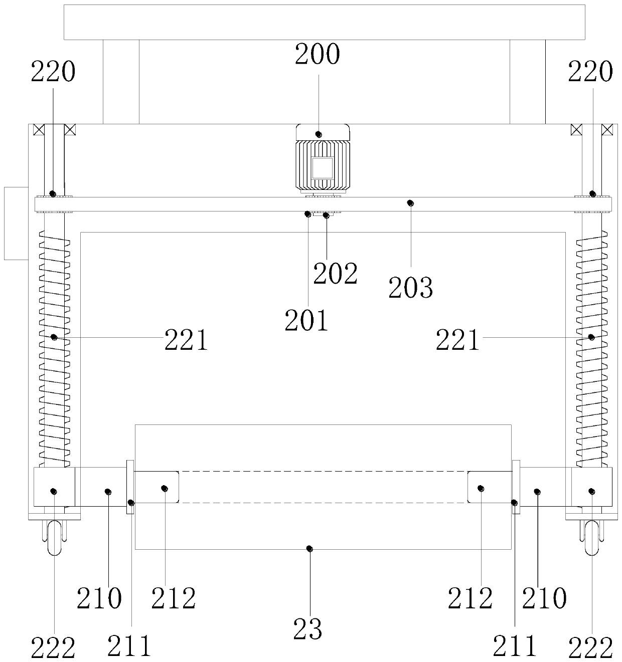 Coiled material laying machine with adjustable mounting height and being capable of conveniently adapting to coiled materials with different thicknesses