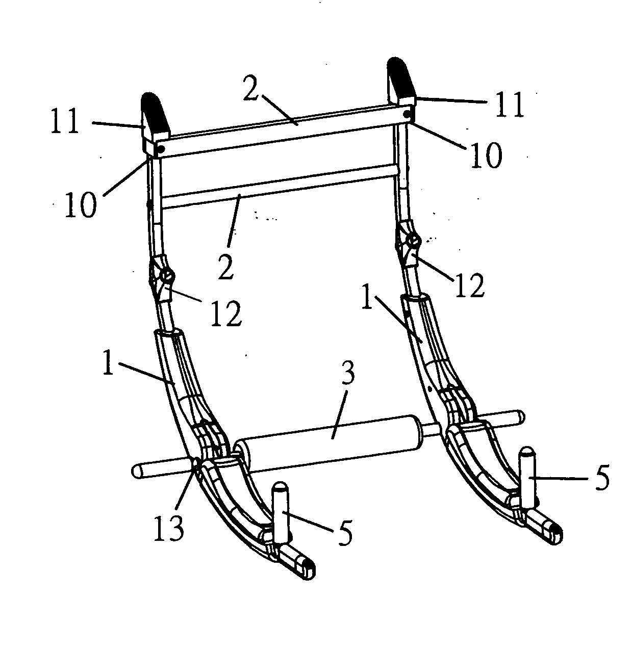 Doorframe suspension type parallel-bar exercising apparatus