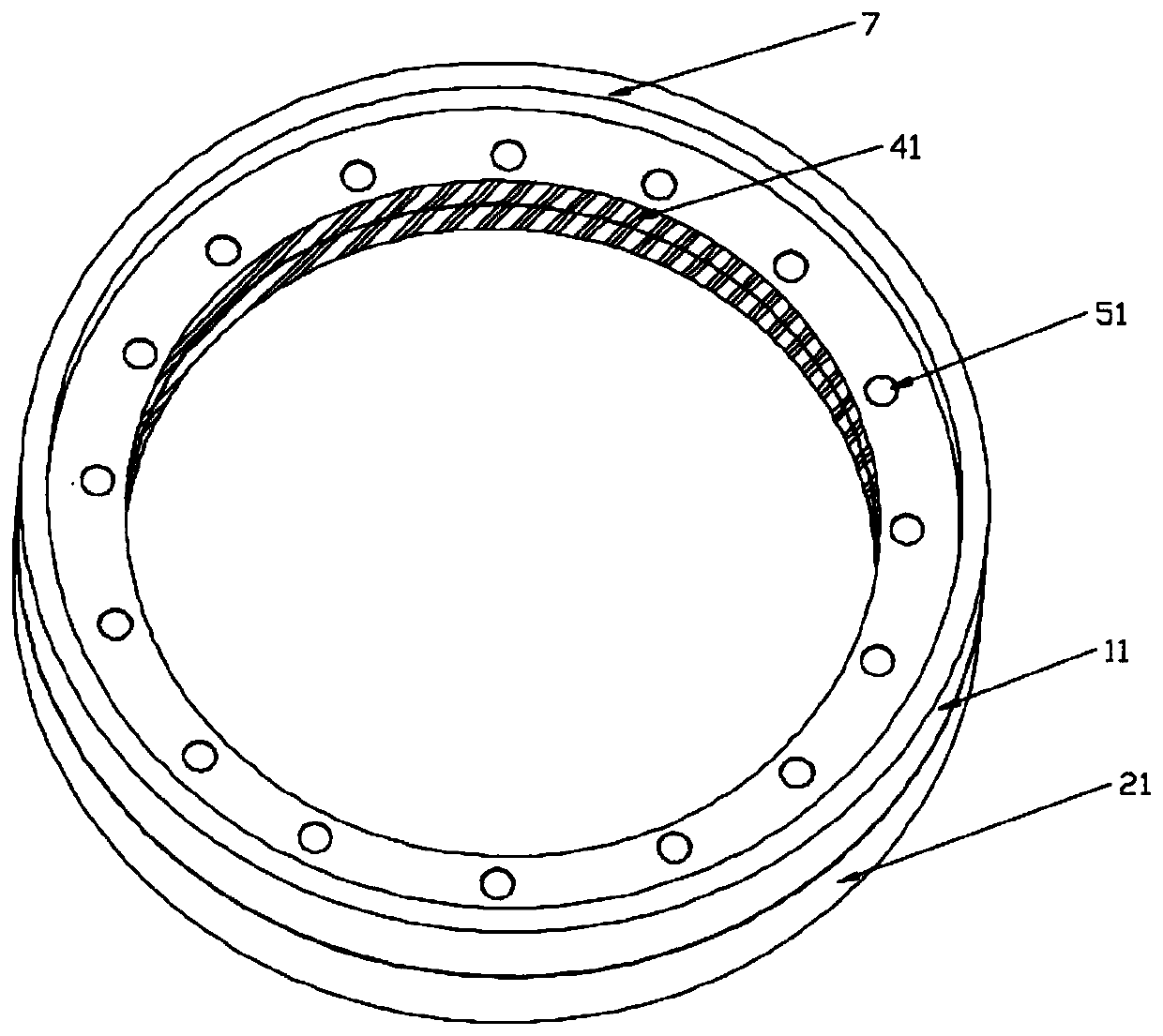 Fan tower tube connecting structure and construction method thereof