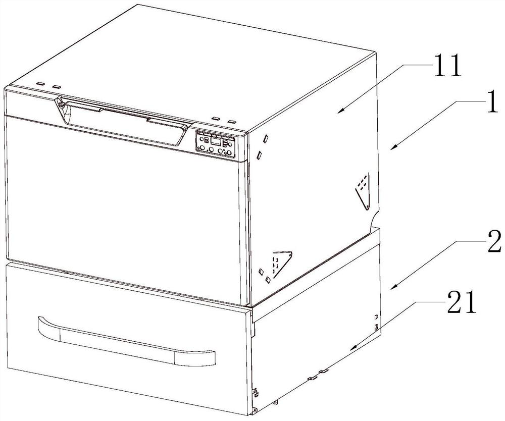 Dish washing machine with duplex drawer