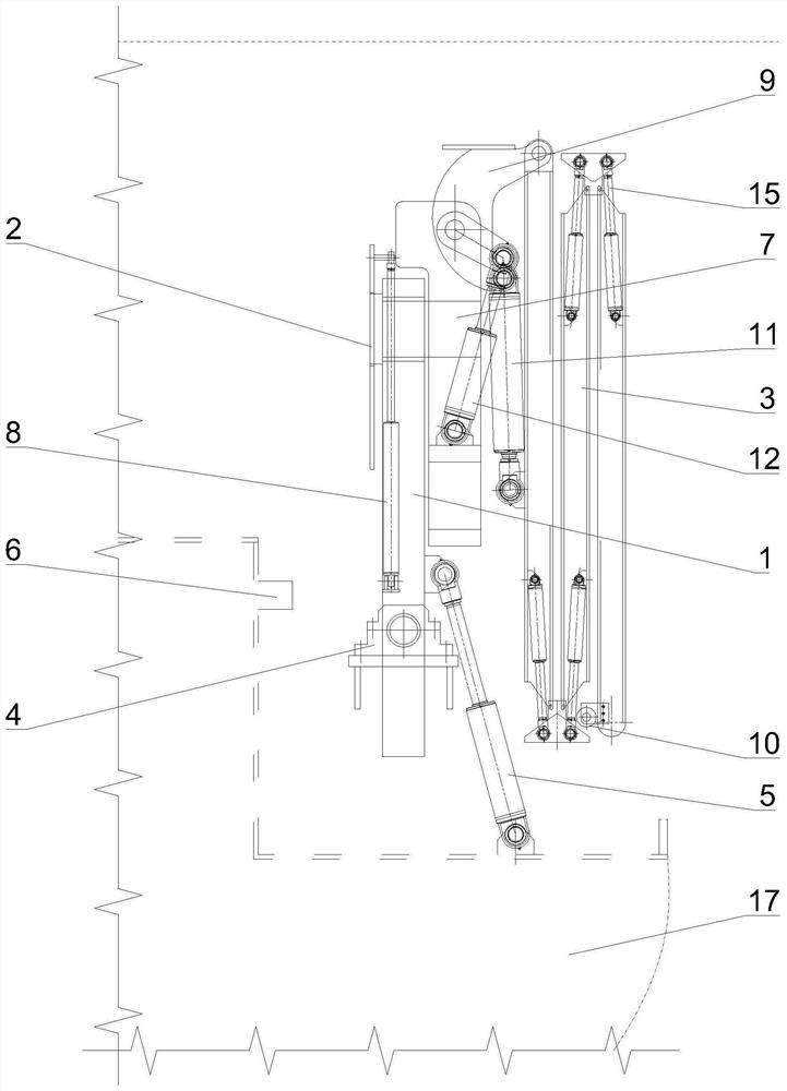 Folding turnover type boarding ladder