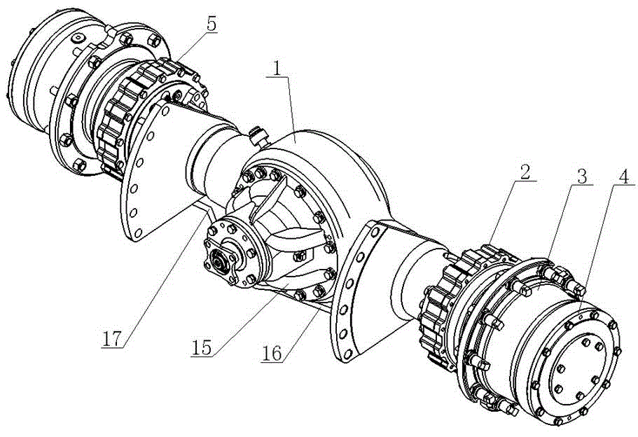 Multi-functional wet axle of 5-10 T fork-lift truck